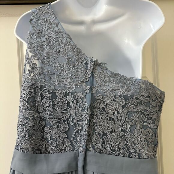 POMUYOO One ShoulderLace Bodice Chiffon Wedding/Formal Gown - Picture 6 of 9